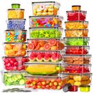 Recipientes de armazenamento de alimentos KEMETHY 50 unidades herméticas sem BPA Recipientes de armazenamento de alimentos KEMETHY 50 unidades herméticas sem BPA