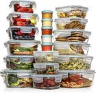Recipientes de armazenamento de alimentos Razab 35 unidades, conjunto de vidro com tampas
