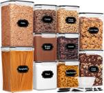Recipientes de armazenamento de alimentos Skroam Large, pacote com 10 tampas, 220 onças