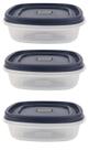 Recipientes de armazenamento de alimentos Utensiliux, conjunto de 3 xícaras e 7 peças com tampas Recipientes de armazenamento de alimentos Utensiliux, conjunto de 3 xícaras e 7 peças com tampas