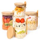 Recipientes de armazenamento de alimentos Xileanalee Overnight Oats 530ml, pacote com 4