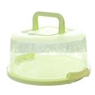 Recipientes de armazenamento doméstico 1pc caixa de bolo redonda de plástico verde com alça caixa de armazenamento de festa de casamento de aniversário
