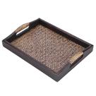 Recipientes de armazenamento doméstico bandejas de servir de madeira multifuncionais com alça bandejas retangulares de chá/óleo bandejas de armazenamento m