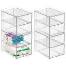 Recipientes de armazenamento MDesign empilháveis com 2 gavetas, pacote com 4