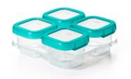 Recipientes de Armazenamento OXO Tot Baby Blocks Teal 120ml (4 Unidades)