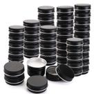 Recipientes de estanho de armazenamento Foraineam, pacote de 100 ml, alumínio preto