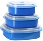 Recipientes de micro-ondas Reston Lloyd, conjunto de 3 Azure sem BPA