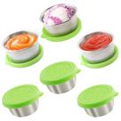 Recipientes de molho para salada Qukaka 50mL em aço inoxidável x6