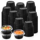 Recipientes de plástico AOZITA 60 ml pretos com tampas, pacote com 200 Recipientes de plástico AOZITA 60 ml pretos com tampas, pacote com 200