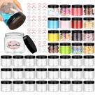 Recipientes de plástico Jaisie.W vazios 180 ml com tampas, pacote com 40 Recipientes de plástico Jaisie.W vazios 180 ml com tampas, pacote com 40