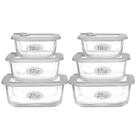 Recipientes de vidro para alimentos EcoEvo Grey-J6S com tampa de vidro, 4 unidades