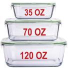 Recipientes de vidro para armazenamento de alimentos AGTRADE Set 3 3600ml/2100ml/1050ml