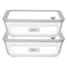 Recipientes de vidro para armazenamento de alimentos EcoEvo 87 onças, pacote com 2 tampas