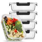 Recipientes de vidro para armazenamento de alimentos JoyJolt, pacote com 5 litros, herméticos Recipientes de vidro para armazenamento de alimentos JoyJolt, pacote com 5 litros, herméticos
