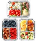 Recipientes de vidro para preparação de refeições FIT Strong & Healthy de 960 ml (pacote com 3)