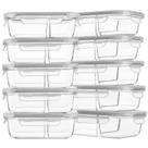 Recipientes de vidro para preparação de refeições HOMBERKING 2 compartimentos 630mL x10