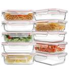Recipientes de vidro para preparação de refeições HOMBERKING 630 ml (22 onças) x10 - rosa