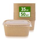 Recipientes para alimentos AICHEF, pacote com 50 unidades, papel de 1 litro com tampas, para micro-ondas