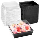 Recipientes para alimentos Caixas de charcutaria Ocmoiy 13x12x6cm 50 unidades pretas