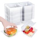 Recipientes para alimentos DJKYT transparentes descartáveis 4x4, pacote com 100