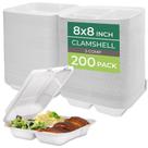 Recipientes para alimentos Freshware Clamshell com tampas, 3 compartimentos