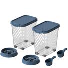 Recipientes para armazenar ração DRATO, kit com 2 unidades, capacidade de 60 lb, herméticos