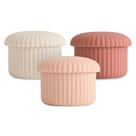 Recipientes para comida de bebê mushie em silicone 120 ml, kit com 3, rosa