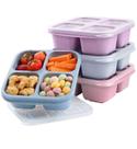 Recipientes para lanches LCHLZZ, pacote com 4, 4 compartimentos, palha de trigo Recipientes para lanches LCHLZZ, pacote com 4, 4 compartimentos, palha de trigo