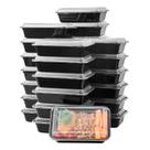 Recipientes para preparação de refeições FULING 700 ml, pacote com 50 tampas pretas, sem BPA Recipientes para preparação de refeições FULING 700 ml, pacote com 50 tampas pretas, sem BPA
