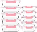Recipientes para preparação de refeições M MCIRCO Glass, pacote com 10 unidades, rosa