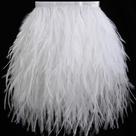 Recorte de plumas de avestruz blanca Soarer con flecos 1.5 capas 10-13 cm 2 m