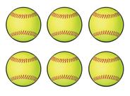 Recortes de softball Beistle 54765 Amarelo 10cm 6 peças
