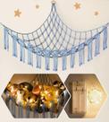 Red de almacenamiento para peluches RelaxScene Extra Grande con luz LED - Hamaca colgante para bebés para organizar peluches - Decoración adorable y estética para habitación infantil