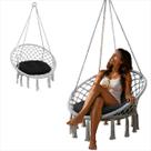 Rede Cadeira Balanco Suspensa Algodao Corda Casa Teto Varanda Quintal Jardim Area Deck Lazer Confortavel Resistente