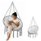 Rede Cadeira Balanco Suspensa Algodao Macrame Teto Casa Varanda Quintal Jardim Area Deck Lazer Resistente Confortavel
