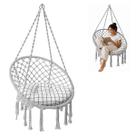 Rede Cadeira Balanco Suspensa Algodao Macrame Teto Casa Varanda Quintal Jardim Deck Area Lazer Confortavel Resistente