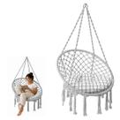 Rede Cadeira Balanco Suspensa Algodao Macrame Teto Casa Varanda Quintal Jardim Deck Area Lazer Resistente Confortavel