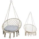Rede Cadeira Suspensa Balanco Algodao Macrame Casa Teto Varanda Quintal Jardim Area Deck Lazer Resistente Confortavel
