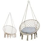 Rede Cadeira Suspensa Balanco Algodao Macrame Casa Teto Varanda Quintal Jardim Deck Area Lazer Confortavel Resistente