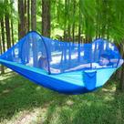Rede de acampamento LFL com mosquiteiro azul 250x120cm