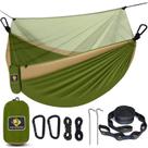 Rede de acampamento Qevooon Double 300x198cm de nylon com rede
