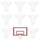 Rede de basquete de reposição de 8 peças para aros de nylon de 8-10,25"