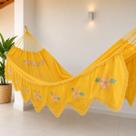 Rede de Descanso Gigante de Dormir Casal Reforçada com Varanda Bordada Várias Cores 100% Algodão Cor:Amarelo Rede de Descanso Gigante de Dormir Casal Reforçada com Varanda Bordada Várias Cores 100% Algodão Cor:Amarelo