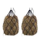 Rede de feno BLOOMOAK para cavalo, saco de feno preto com 40" de comprimento e furos maiores de 4" com anéis de metal para cabras/burros/cavalos idosos, 2 unidades (40" de comprimento e furos de 4") Rede de feno BLOOMOAK para cavalo, saco de feno preto com 40" de comprimento e furos maiores de 4" com anéis de metal para cabras/burros/cavalos idosos, 2 unidades (40" de comprimento e furos de 4")