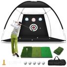 Rede de Golfe Tosoze 3 x 2 m com Kit de Treino, Tapete e Bolas com Tee