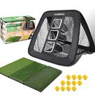Rede de lascas de golfe CHAMPKEY de dupla face com tapete e 12 bolas de espuma