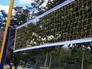 Rede de peteca 4 lonas 5 metros com 3 petecas coloridas e fitas de marcação