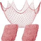 Rede decorativa para peixes, 2 peças para pendurar na parede, 200 x 100 cm, rosa