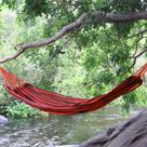 Rede Descanso Dormir Amazonas Nylon Casal Colorida Resistente Camping Cores:Verde/amarelo