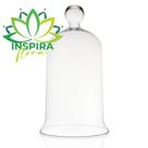 Redoma Cúpula De Vidro Com Pegador 13,5x22cm Decoração Floral Religioso